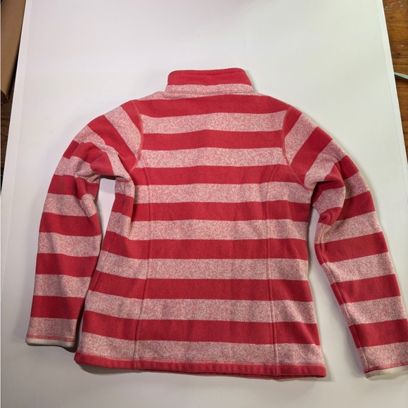 Patagonia Women’s Light Pink Striped Half-Zip Fleece Pullover Size L - Picture 7 of 11